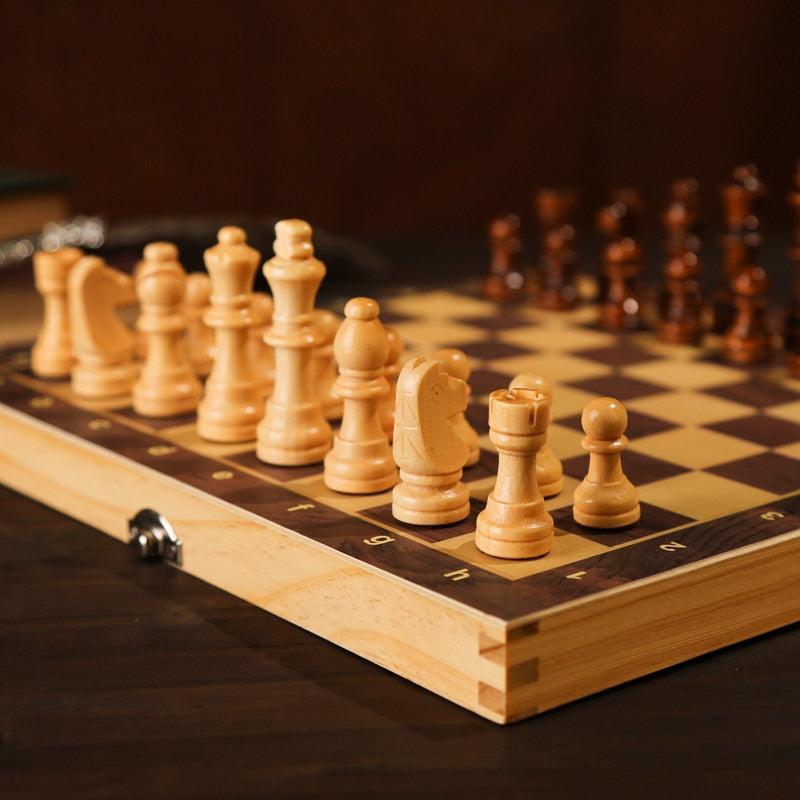 Magnetic Wooden Folding Chess Set | Multiple Board Sizes, Felted Game Board & Interior Storage | Classic Board Game Choice